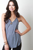 Round Hem V-Neck Racer Back Top