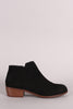 Qupid Suede Round Toe Cowgirl Ankle Boots