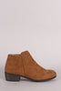 Qupid Suede Round Toe Cowgirl Ankle Boots