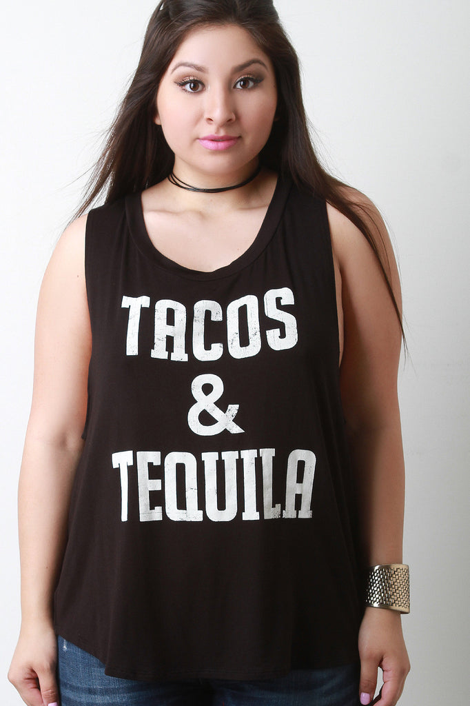 Tacos & Tequila Sleeveless Dropped Armhole Top