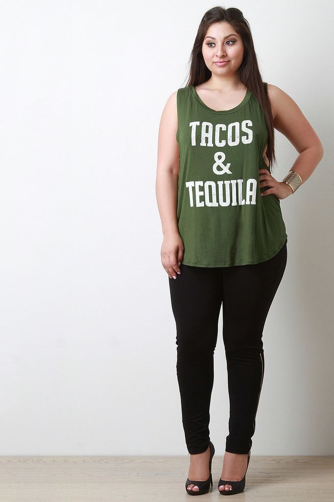 Tacos & Tequila Sleeveless Dropped Armhole Top