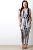 Jersey Knit Tie Dye Surplice Jumpsuit
