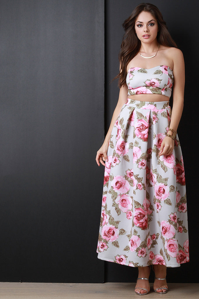 Roses Scuba Tube Top