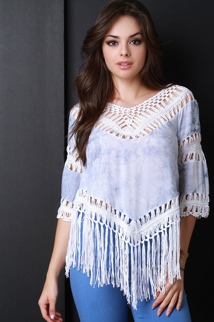 Bohemian Tie Dye Macrame Top