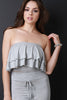 Tiered Ruffle Strapless Crop Top