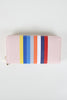 Vegan Leather Stripe Pattern Zippered Wallet