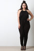 Jersey Knit Pleated Halter Neck Jumpsuit