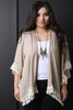 Tassel Crochet-Hem Open Front Cardigan