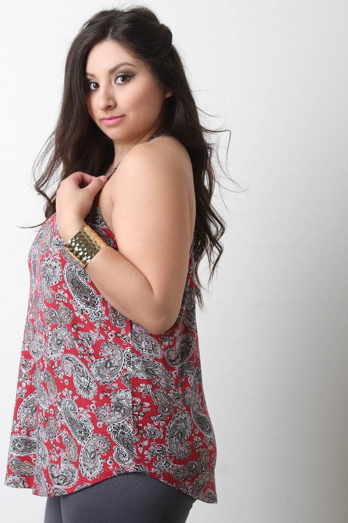 Paisley Sleeveless Trapeze Top