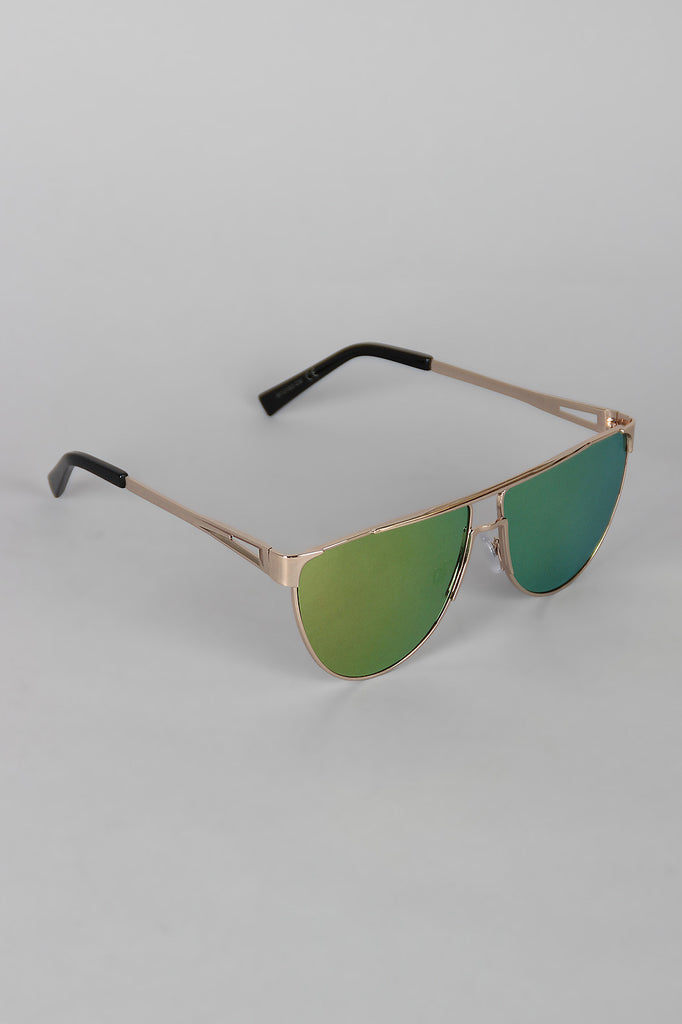 Semi-Aviator Metallic Sunglasses