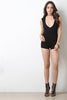 Texturized Deep V Pleated Romper