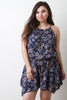 Floral Print Handkerchief Hem Romper