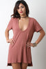 Scoop Ribbed Knit Boxy Shift Dress