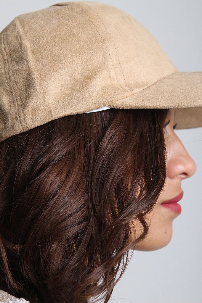 Vegan Suede Baseball Cap