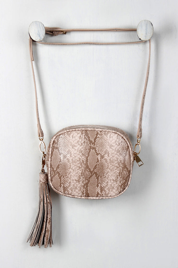 Python Tassel Shoulder Mini Bag