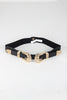 Double Buckle Etched Cutout Elastic Belt