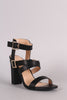 Strappy Double Buckle Chunky Heel