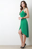 Backless High Low Hem Wrap Dress