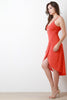 Backless High Low Hem Wrap Dress