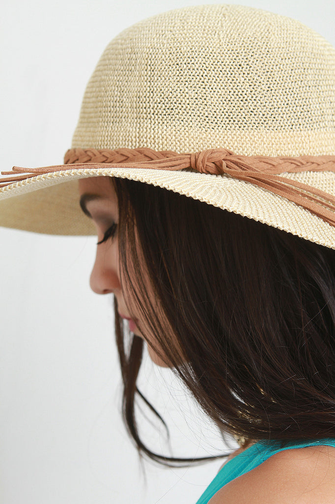 Braided Tie Straw Summer Hat