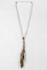 Wood and Leather Tassel Pendant Necklace