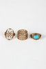 Stone and Cutout Ring Set