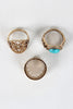 Stone and Cutout Ring Set