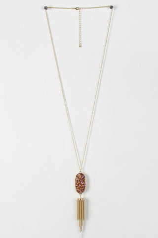 Feather Chain Marble Necklace