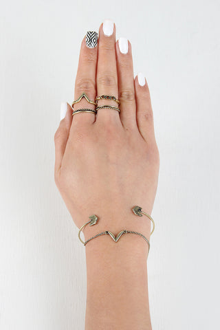 Delicate Arrow Bracelet And Ring Set