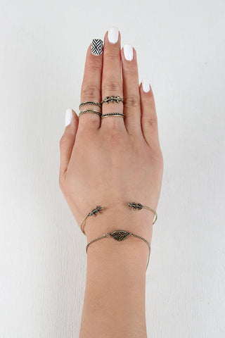 Delicate Arrow Bracelet And Ring Set