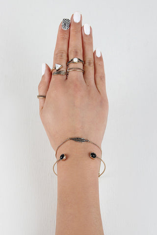 Delicate Arrow Bracelet And Ring Set