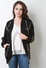 Chain Accent Zip Up Longline Jacket