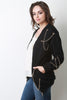 Chain Accent Zip Up Longline Jacket