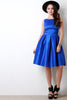 Solid Taffeta Pleated Midi Dress