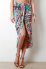 Tribal Lotus Print Faux Wrap Skirt