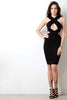 Crisscross Band Side Cutout Bodycon Dress