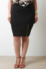 Zipper Trim Pencil Skirt