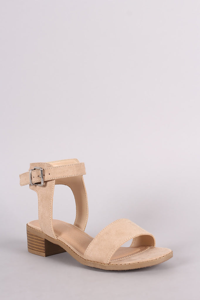 Wild Diva Lounge Suede Block Heel Sandal