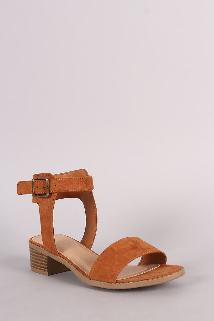 Wild Diva Lounge Suede Block Heel Sandal