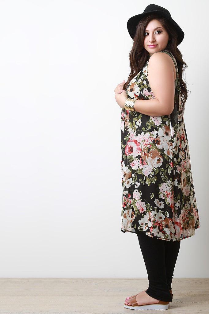 Floral Chiffon Vest