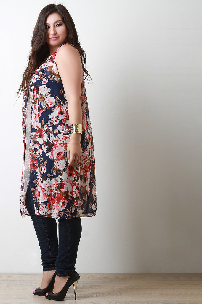 Floral Chiffon Vest