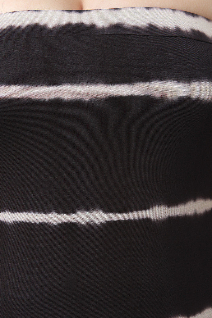 Strapless Tie Dye striped Midi Dress