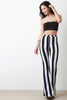 High Waist Striped Flare Pant