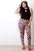 Multicolor Zigzag Print Leggings