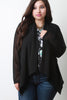 Chiffon Drape Open Front Blazer