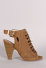 City Classified Woven Slashed Open Toe Mule Heel