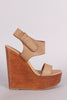 Soda Ankle Strap Open Toe Wooden Platform Wedge