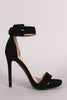 Nubuck Buckled Ankle Strap Stiletto Heel