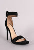 Nubuck Buckled Ankle Strap Stiletto Heel