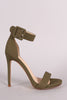 Nubuck Buckled Ankle Strap Stiletto Heel